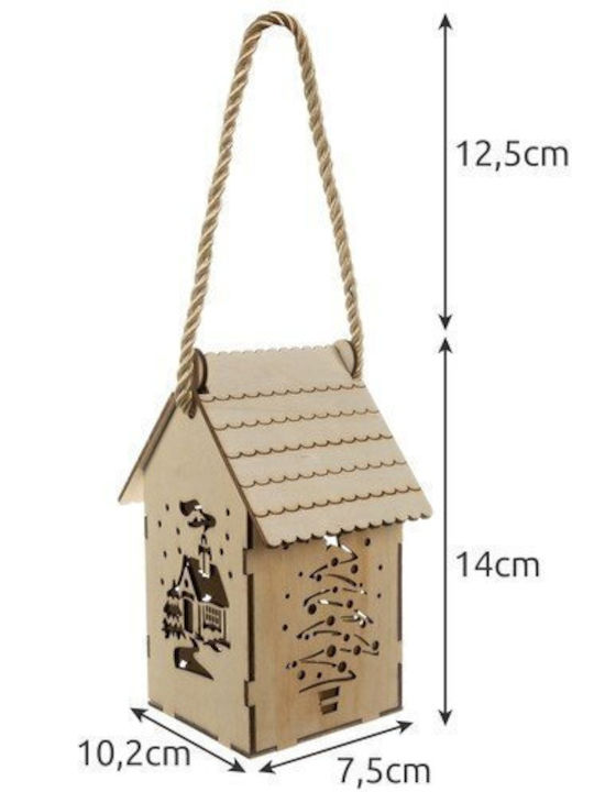 Crăciunescă Iluminată Decorativă Scenă Maro cu Baterie 14x7.5x7.5cm.