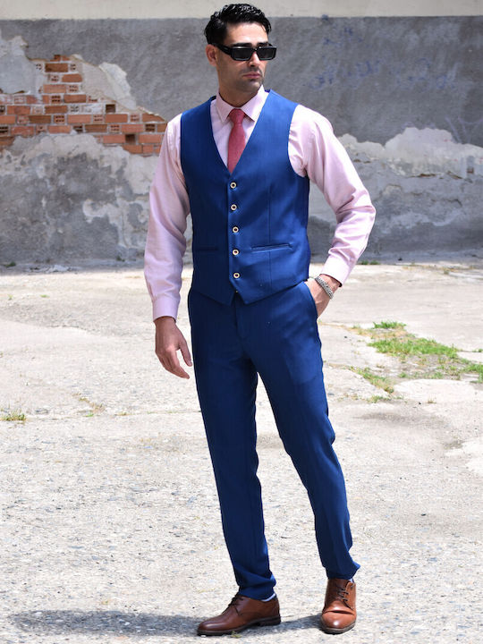 Costum Bărbați Costum bărbați Blue raffia