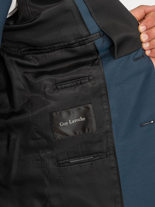 Men's Suit with Vest Petrol Blue