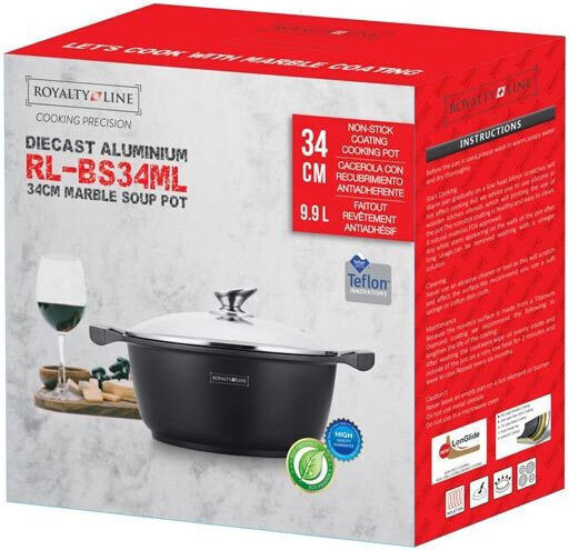 Royalty Line Βαθιά Κατσαρόλα από Χυτό Αλουμίνιο 10lt / 34cm