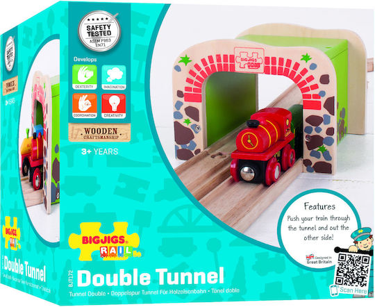 Big Jigs Tunel de Cale Ferată din Lemn pentru 3+ ani+ Ani