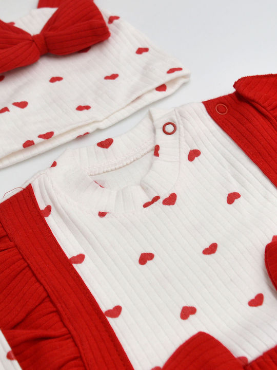 Extan Bebe Baby Bodysuit White/red