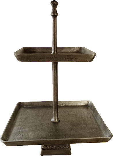 InTheBox Lith Stand Μεταλλική Εταζέρα 2 Ορόφων Μαύρη Π36xΜ36xΥ53cm