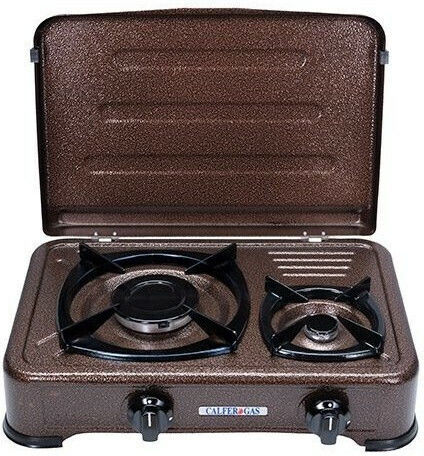 Calfer Gas CFO-2S Liquid Gas Countertop Double Burner Brown