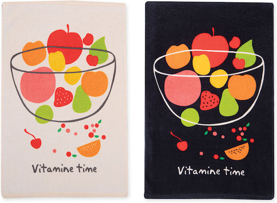 Nef-Nef Homeware Vitamine Time Πετσέτα Κουζίνας από 100% Βαμβάκι σε Εκρού Χρώμα 40x60cm Nef-Nef Homeware Vitamine Time Πετσέτα Κουζίνας από 100% Βαμβάκι σε Εκρού Χρώμα 40x60cm