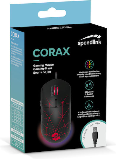 SpeedLink Corax RGB Gaming Ποντίκι 3200 DPI Μαύρο