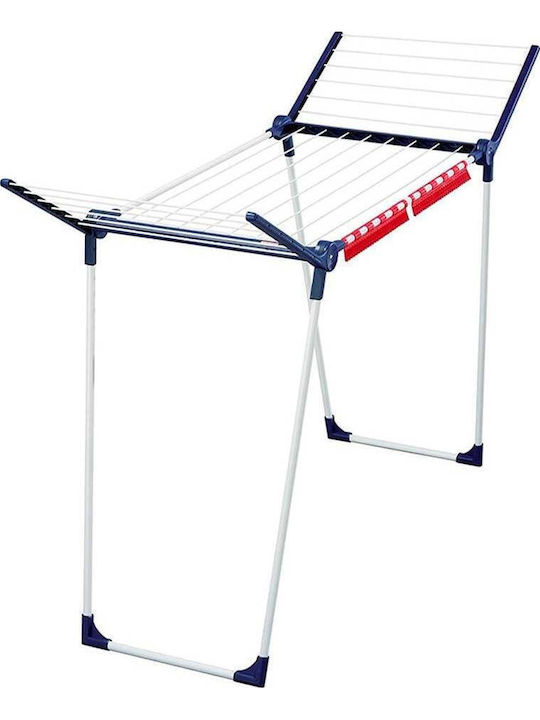 Leifheit Pegasus 180 Solid Classic Metallic Folding Floor Clothes Drying Rack with Hanging Length 18m