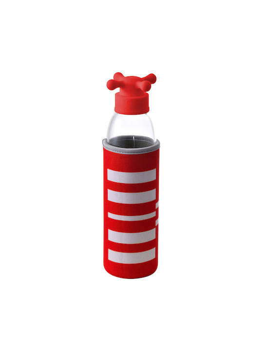 Benetton Bottle Glass with Screw Cap Red 550ml