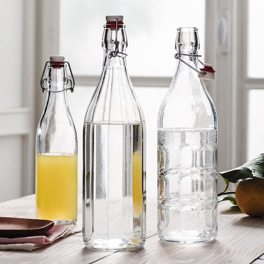 Bormioli Rocco Swing Μπουκάλι Νερού Γυάλινο με Κλιπ Διάφανο 250ml
