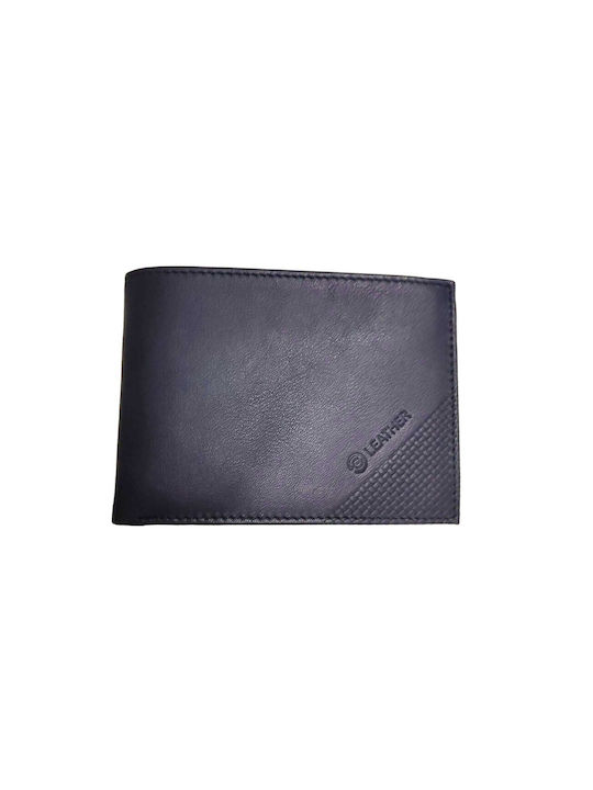 Ginis Men's Leather Wallet Blue