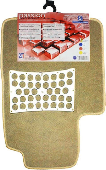 Auto Gs Set of Front and Rear Mats Universal 5pcs Beige
