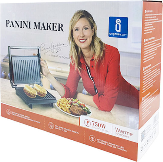 Aigostar Sandwich Maker for for 2 Sandwiches Sandwiches 750W Red