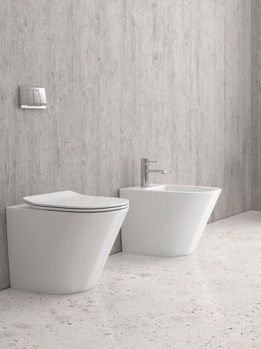 Karag New Luna Toilettenbrille Schlank Hölzernes Weiß