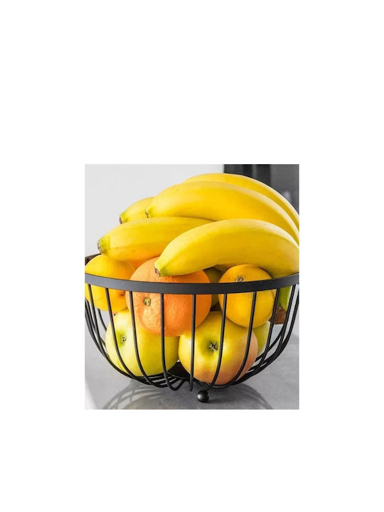 JK Home Decoration Fruitieră Metalic Negru 25x13x13buc