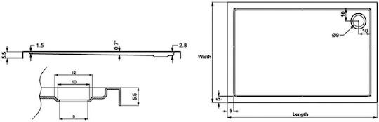 Karag New Flat Ορθογώνια Ακρυλική Ντουζιέρα 75x90cm Λευκή