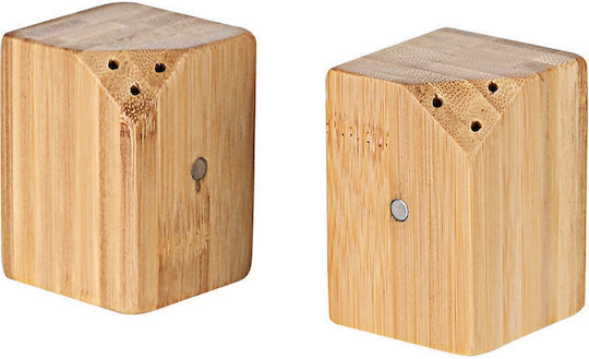 Estia Bamboo Essentials Salt and Pepper Set Wooden with Stand Coffee 2pcs