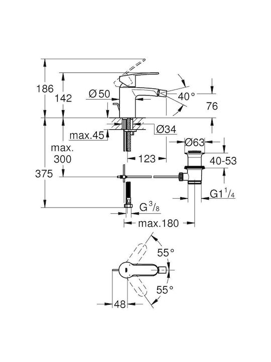 Grohe Eurostyle Cosmopolitan Bidet Faucet Silver