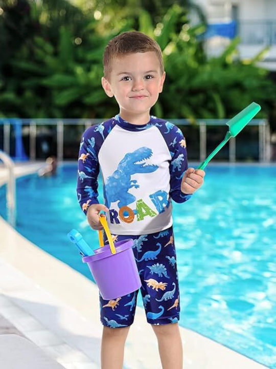 Babykids Kinder Badeanzug Bademoden-Set mit Hut Blau