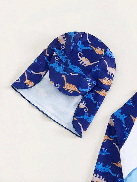 Babykids Kinder Badeanzug Bademoden-Set mit Hut Blau
