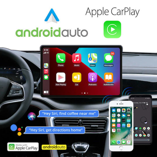 Kirosiwa Ηχοσύστημα Αυτοκινήτου για Citroen C4 Cactus 2014 2021 (Bluetooth/USB/AUX/WiFi/GPS/Apple-Carplay/Android-Auto) με Οθόνη Αφής 9"