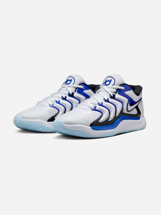 KD17 Low Basketball Shoes White / Black / Game Royal