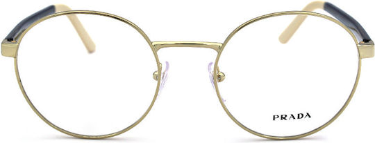 Prada Men's Metal Prescription Eyeglass Frame Gold PRVPR52 5AK1O1
