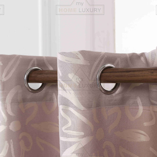 My Home Luxury Κουρτίνα με Τρουκς Καφέ 140x280εκ.