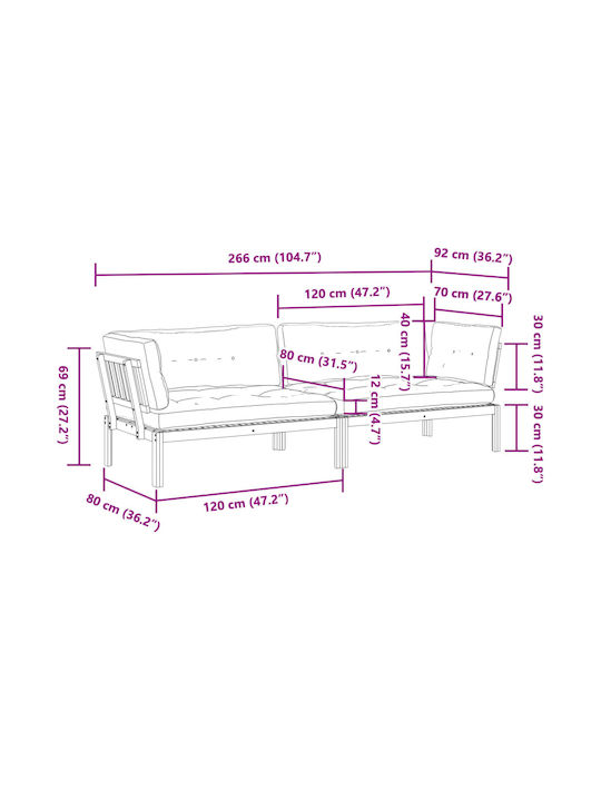 Tree-Seater Sofa Outdoor from Pallets with Pillows