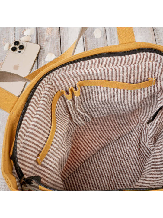 Leder Damentasche Shopper Schultertasche Gelb