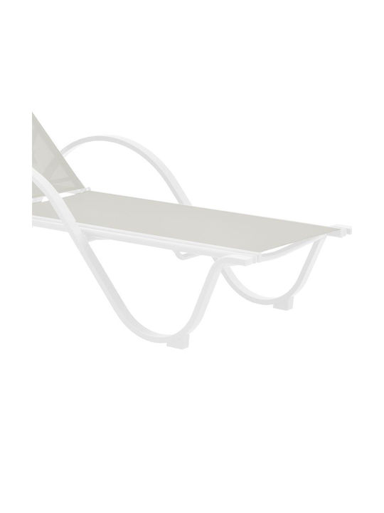 Liegestuhl Aluminium Attain mit Kissen Weiß 200x62x35cm.