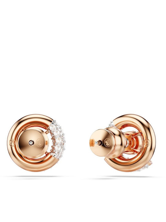 Swarovski Dextera Σκουλαρίκια Καρφωτά Επιχρυσωμένα με Πέτρες Ροζ