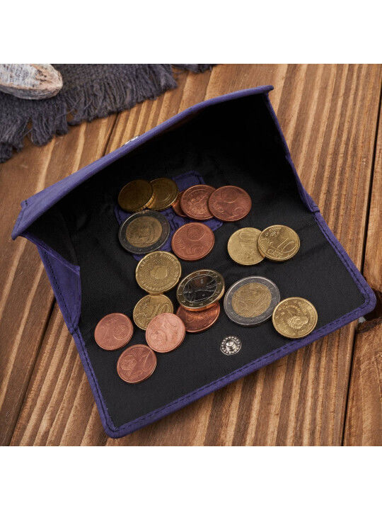 Mic Din piele Portofel de damă Clasice cu RFID Albastru marin