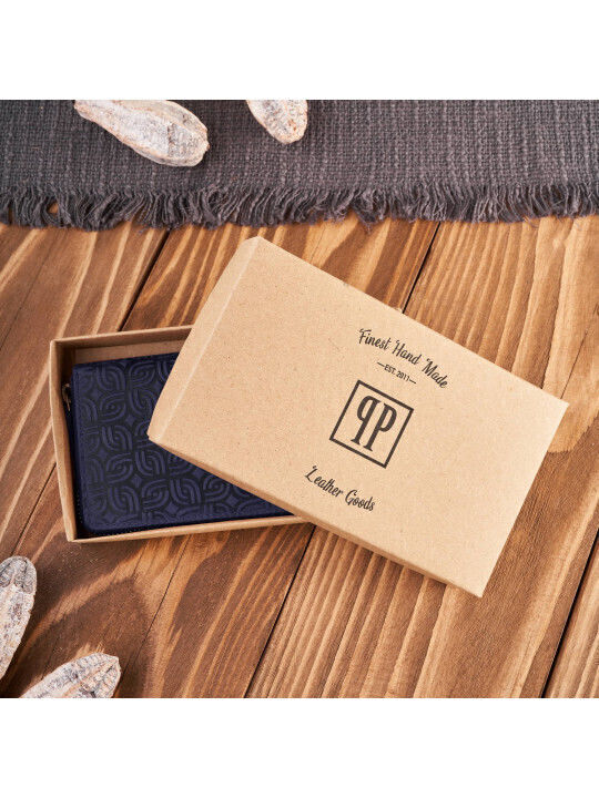 Leather Women's Wallet Classic with RFID Navy Blue