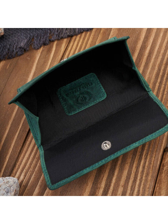 Small Leather Women's Wallet Classic with RFID Green