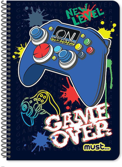 Must Team Σπιράλ Τετράδιο Ριγέ Α4 60 Φύλλων 2 Θεμάτων Game (Διάφορα Σχέδια/Χρώματα)