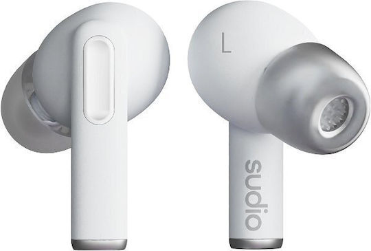 Sudio A1 Pro In-ear Bluetooth Handsfree Ακουστικά με Αντοχή στον Ιδρώτα και Θήκη Φόρτισης Λευκά