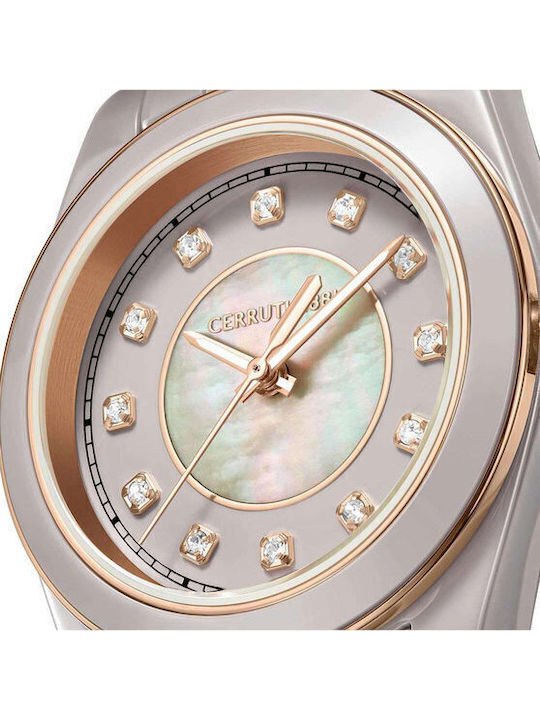 Crystals Womens Watch 31mm Battery with Pink Ceramic Strap