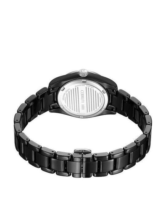 Cerruti Crystals Ceas de Damă cu Negru Brățară Metalică