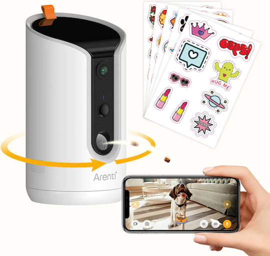 Arenti PETCAM1T IP Κάμερα Παρακολούθησης Wi-Fi Full HD+ 3MP με Αμφίδρομη Επικοινωνία και Φακό 2.8mm Pet Treat Camera