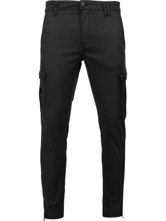 Trousers Cargo Elastic in Regular Fit Black