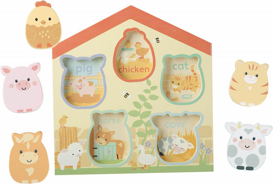 Ξύλινο Παιδικό Puzzle Σφηνώματα για 1+ Ετών 6pcs Orange Tree Toys
