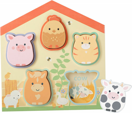 Ξύλινο Παιδικό Puzzle Σφηνώματα για 1+ Ετών 6pcs Orange Tree Toys