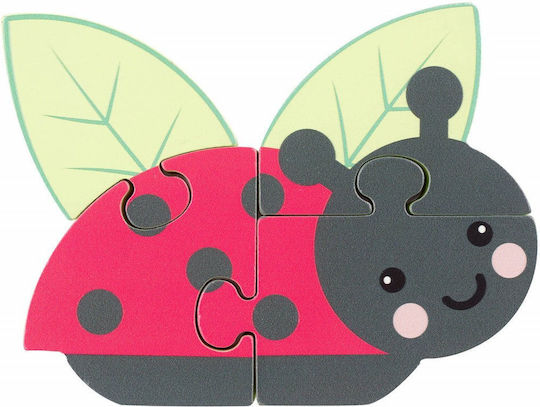 Дървено Детски Пъзел с Шипове Ladybug 3d 4бр Orange Tree Toys