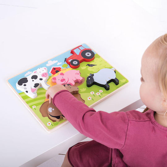 Holz Kinder Steckpuzzle In The Garden 5pcs Big Jigs