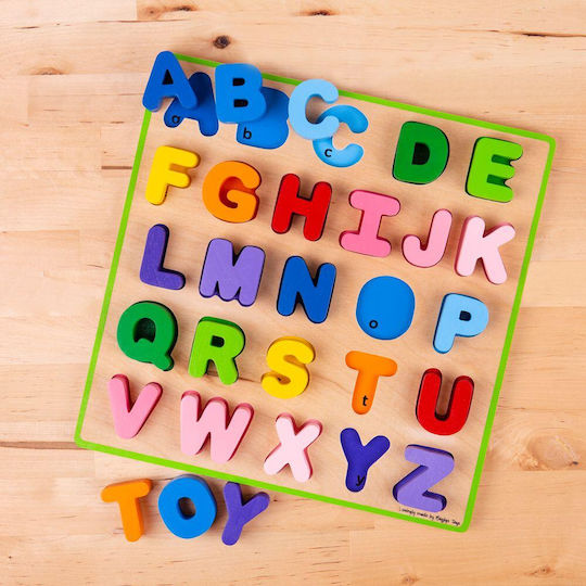 Lemnos Puzzle pentru Copii cu Îmbinări Alphabet pentru 6+ ani+ Ani 26buc Big Jigs