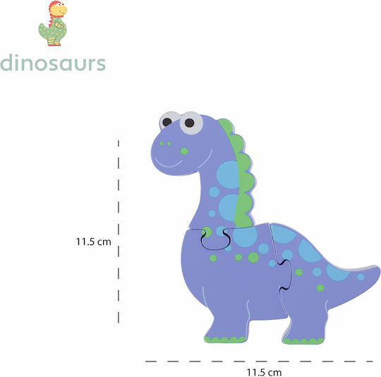 Дървено Детски Пъзел Stegosaurus Мангекю 4бр Orange Tree Toys