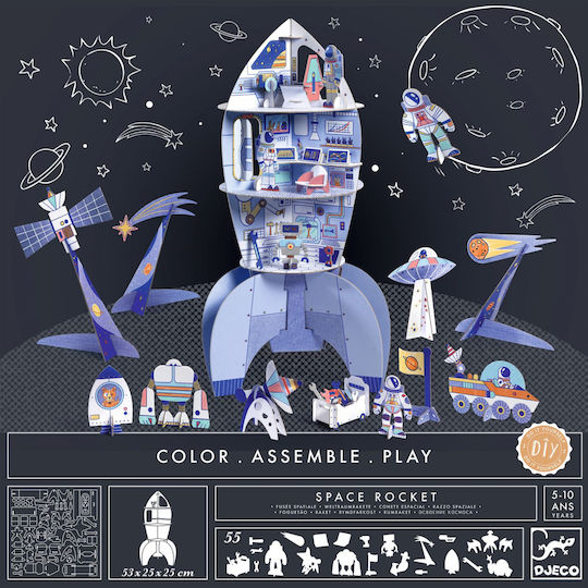 Coloring Assembling Rocket Djeco