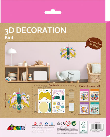 Jucărie educativă pentru copii Avenir Decorare 3D-pasăre
