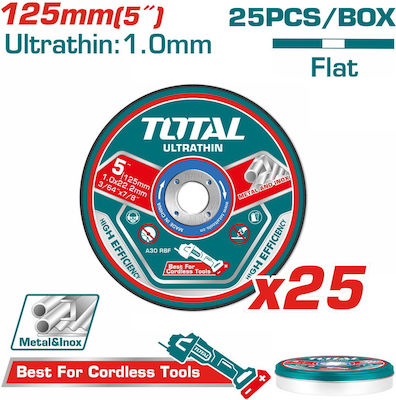 Total TAC21012525 Cutting Disc Metal Hole Diameter 125mm 25pcs