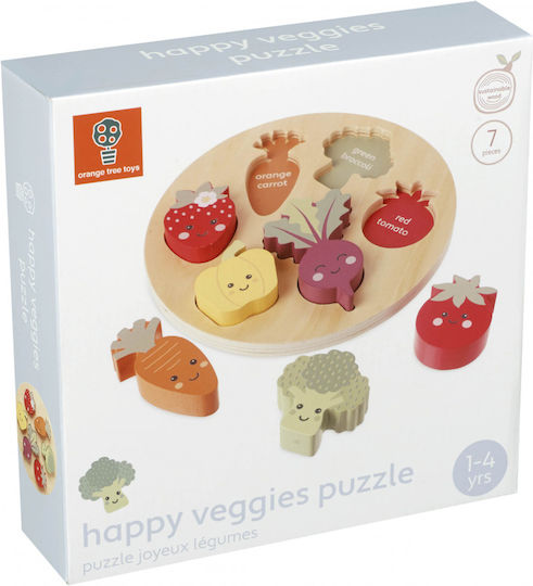 Ξύλινο Παιδικό Puzzle Σφηνώματα Fruit And Vegetable 6pcs Orange Tree Toys
